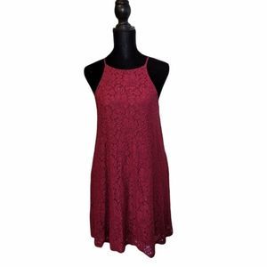 𝅺WILD Daisy Burgundy Lace Dress